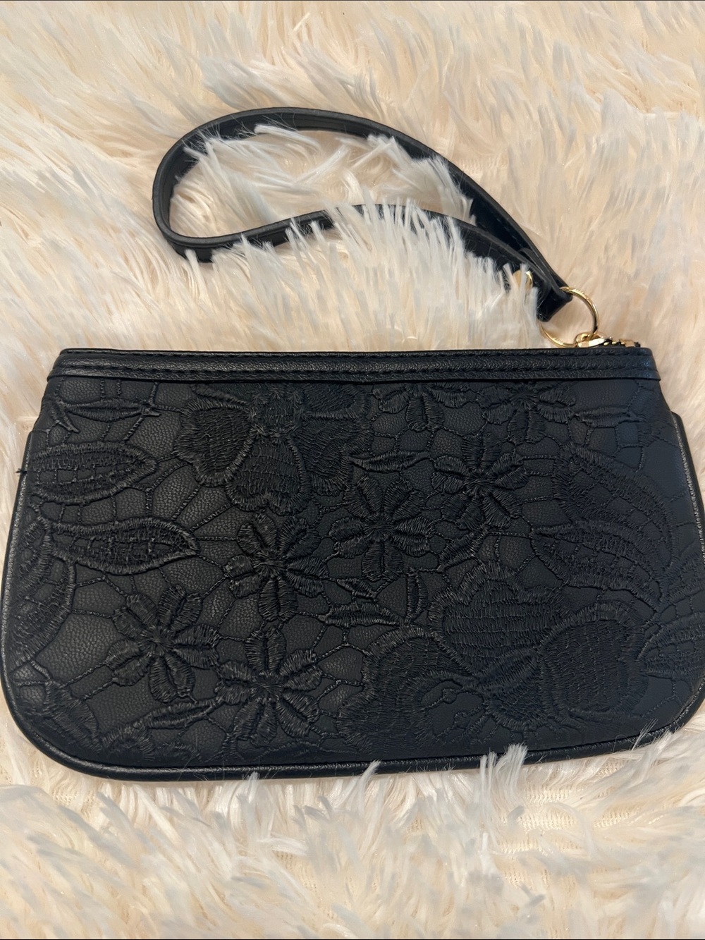 Rosetti Black Floral Embossed Wristlet Clutch - Picture 2 of 3